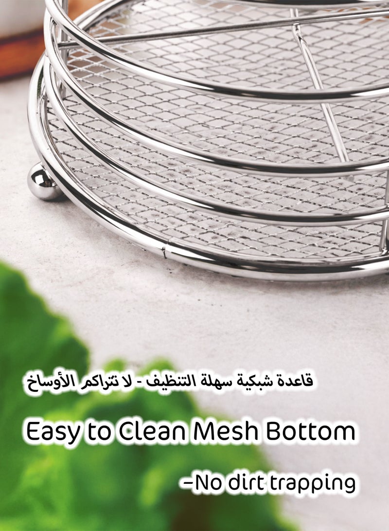 Toshionics 24-Piece Stainless Steel Cutlery Set with Holder | Modern Square Handle Flatware Set | Rust-Resistant Silver Spoon Fork Knife Set with Mesh Bottom Stand - Image 4
